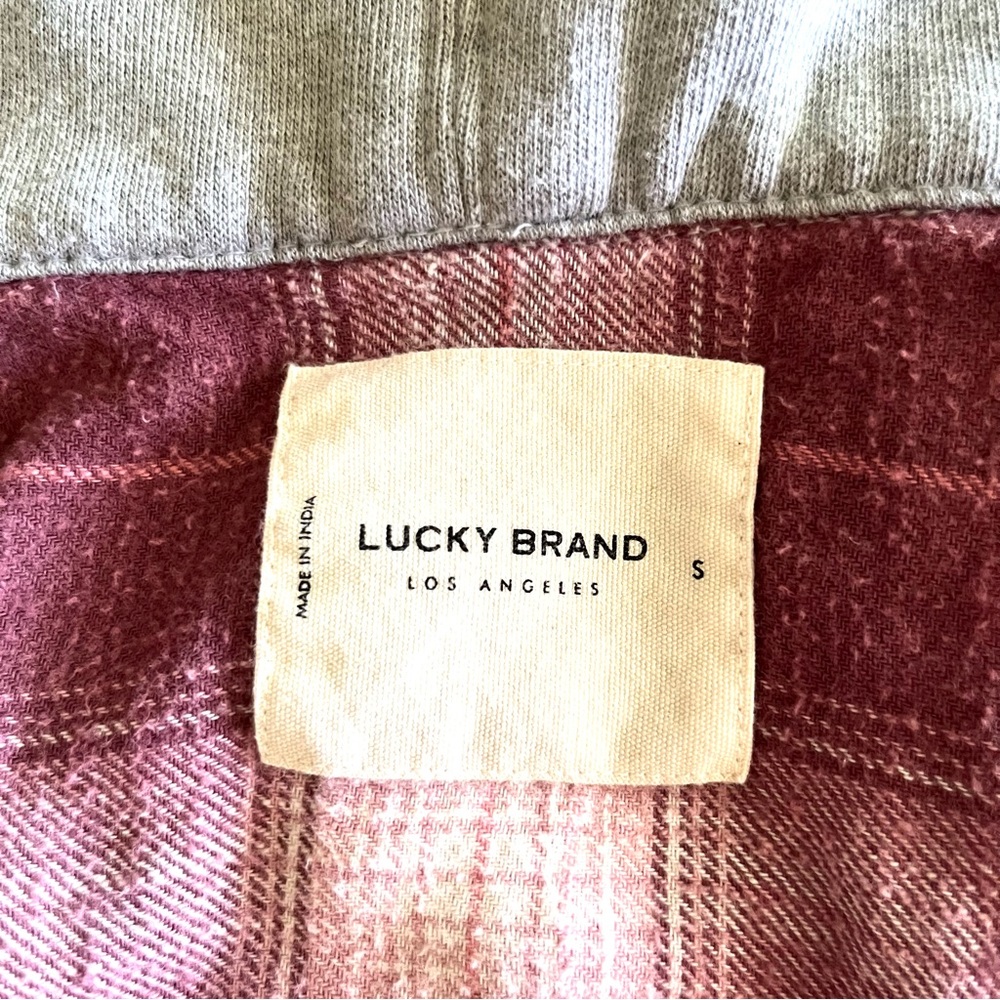 Women’s Lucky Brand flannel shirt with hoodie! Size S - Picture 7 of 7